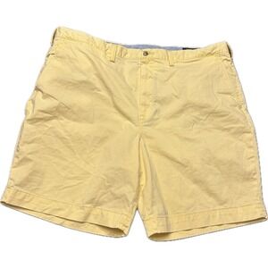 Polo Ralph Lauren Men Size 42 Stretch Classic Fit Chino Shorts Flat Front Yellow